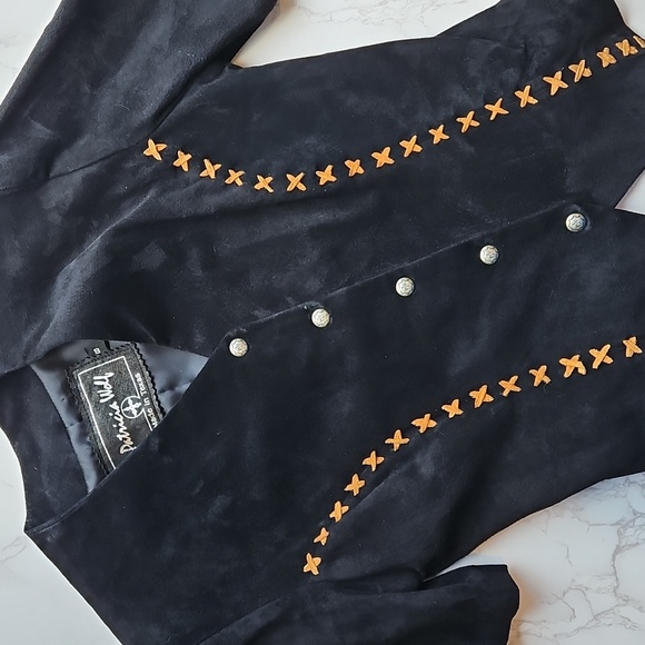 Patricia Wolf Jackets & Blazers - Patricia Wolf Vintage Black Suede Western Shirt Jacket 8